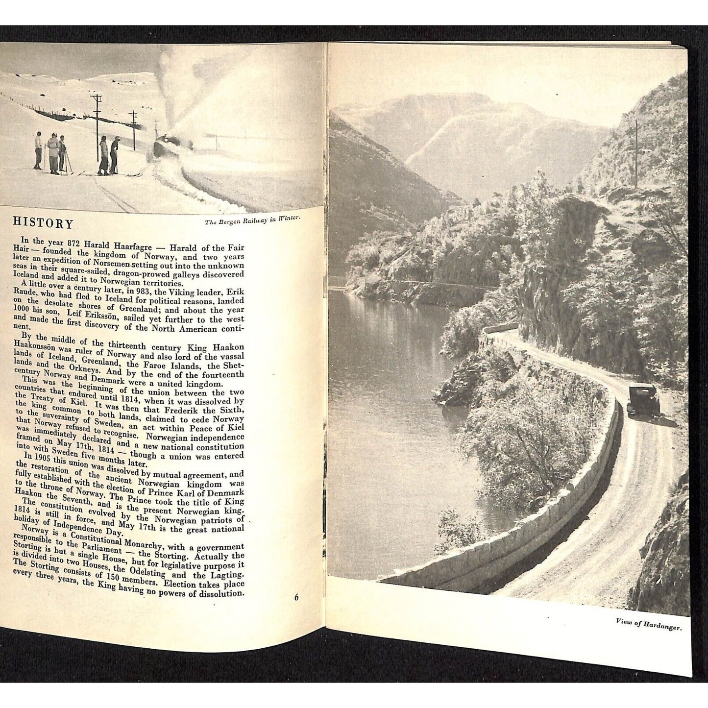 1935 Norway Travel Brochure 24pp w/ 9" x 12" FO Map VGC