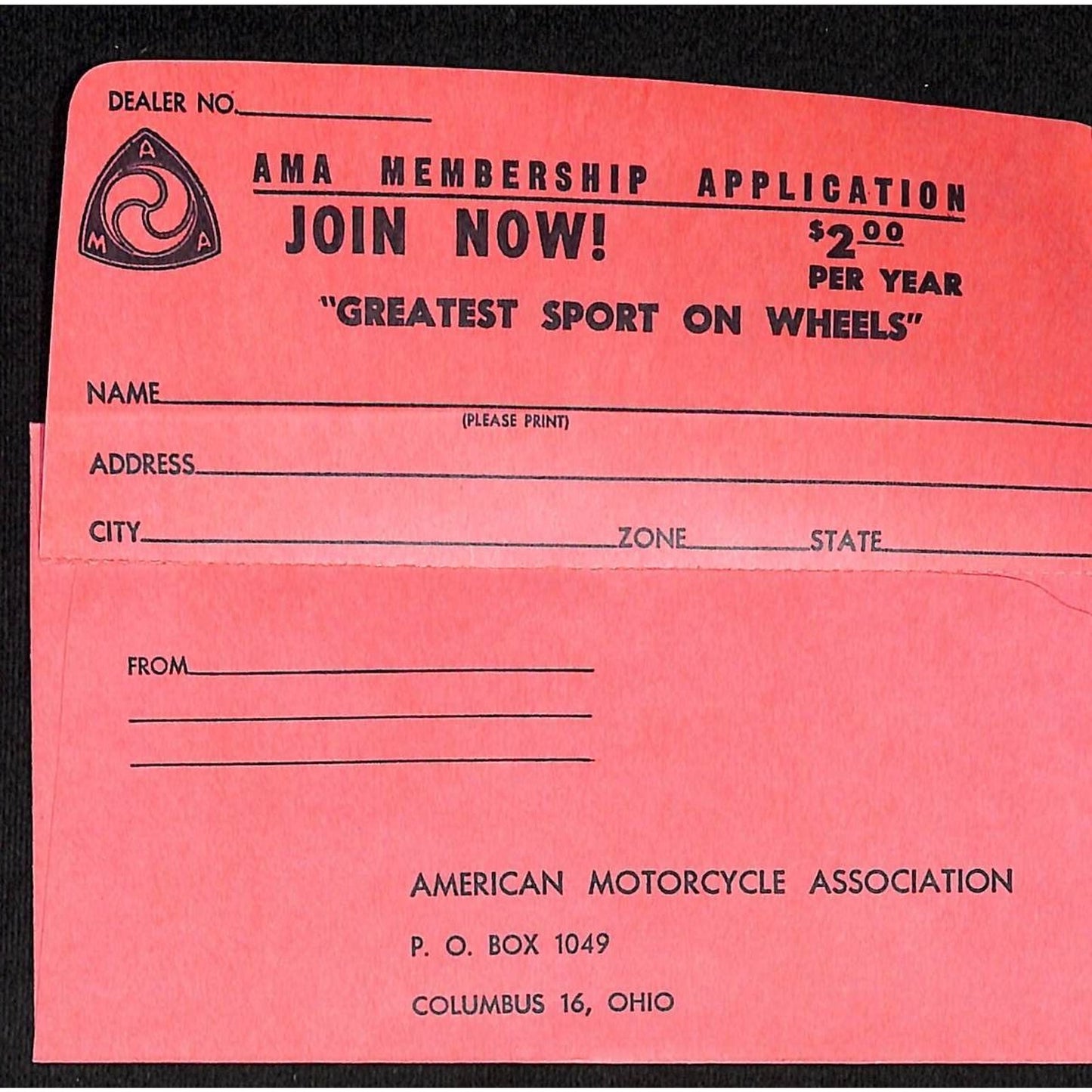 A.M.A. Membership Application Postal Envelope c1950's-60's VGC Scarce