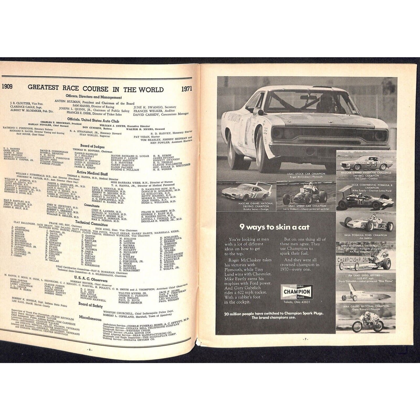 1971 Indianapolis 500 Program Racing VGC 132pp 9.8oz