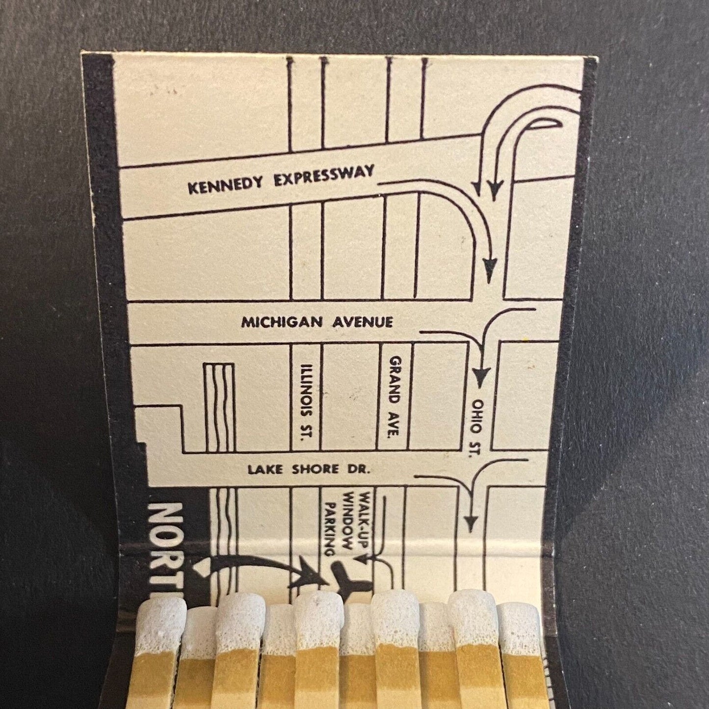 North Bank Lake Point Tower Chicago c1960's-1973 Full Matchbook Street Map VGC