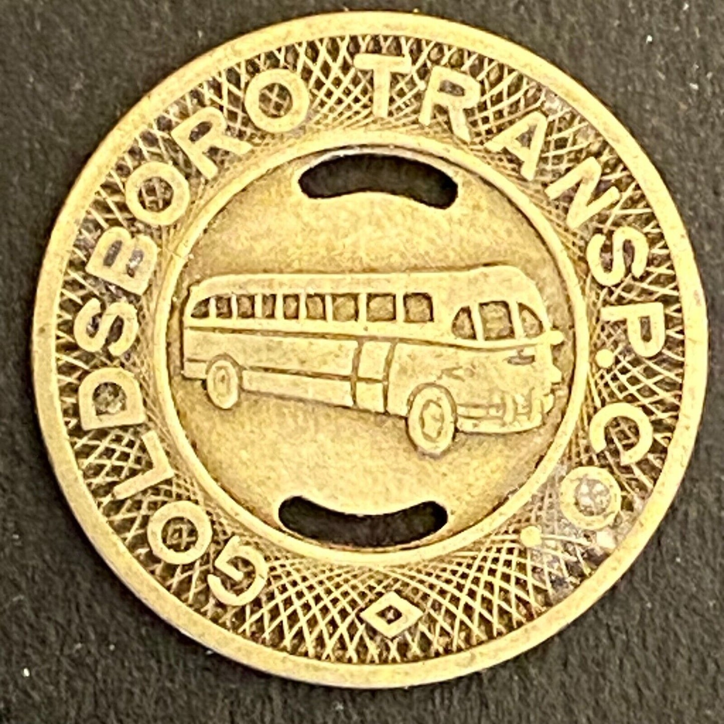 Goldsboro Transp. (NC) G/F One Fare Bus Transit Token c1955 16mm (#2) Scarce