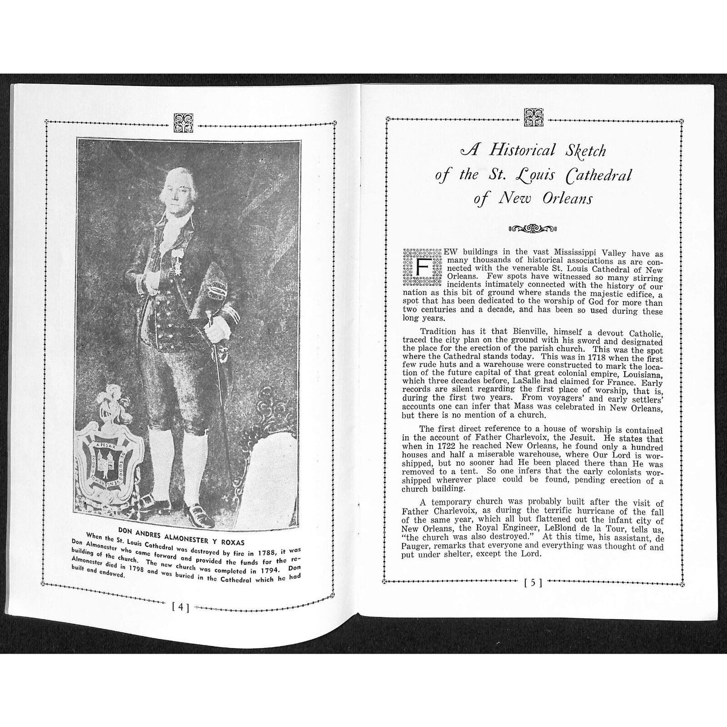 1938 St. Louis Cathedral New Orleans Ursuline Convent Brochure 46pp VGC Scarce