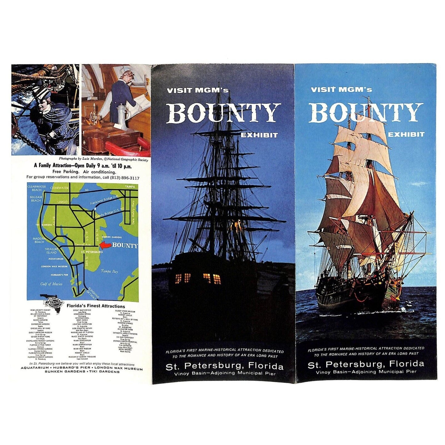 "Visit MGM's Bounty Exhibit" c1960's-70's St. Petersburg, FL Travel Brochure VGC
