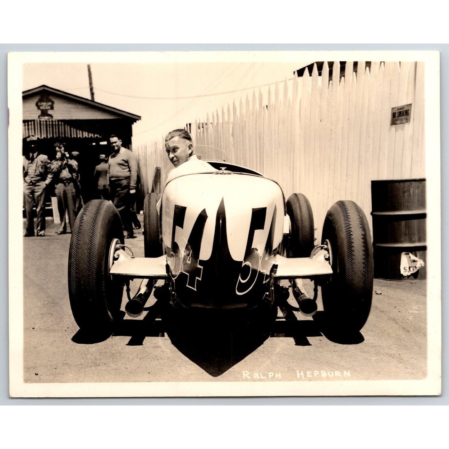 Ralph Hepburn #54 c1941 Auto Racing Photo 4" x 5" Stamped Ed Hitze
