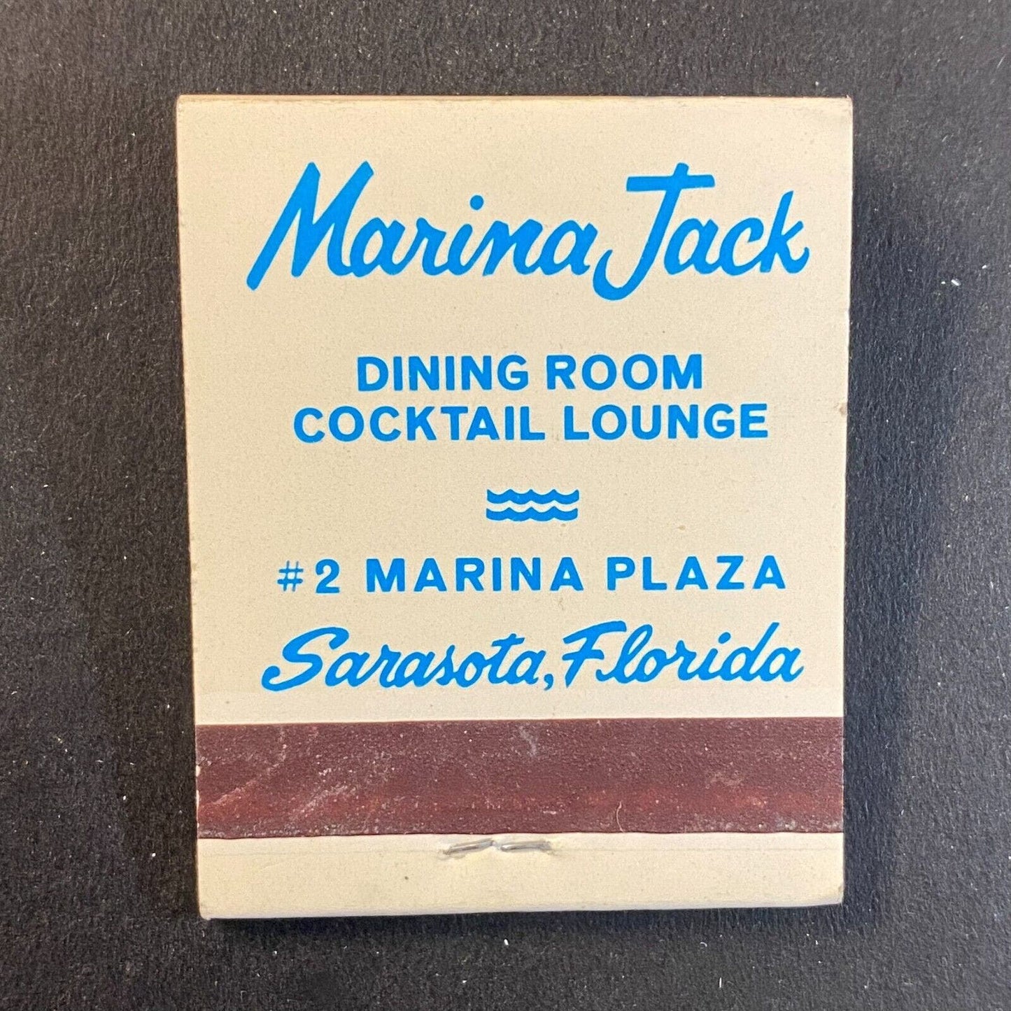 Marina Jack Restaurant Cocktail Lounge Sarasota c1974-80's Full Matchbook VGC