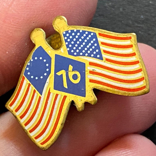 American Flags Enameled Lapel Pin Vintage Small 17mm x 22mm