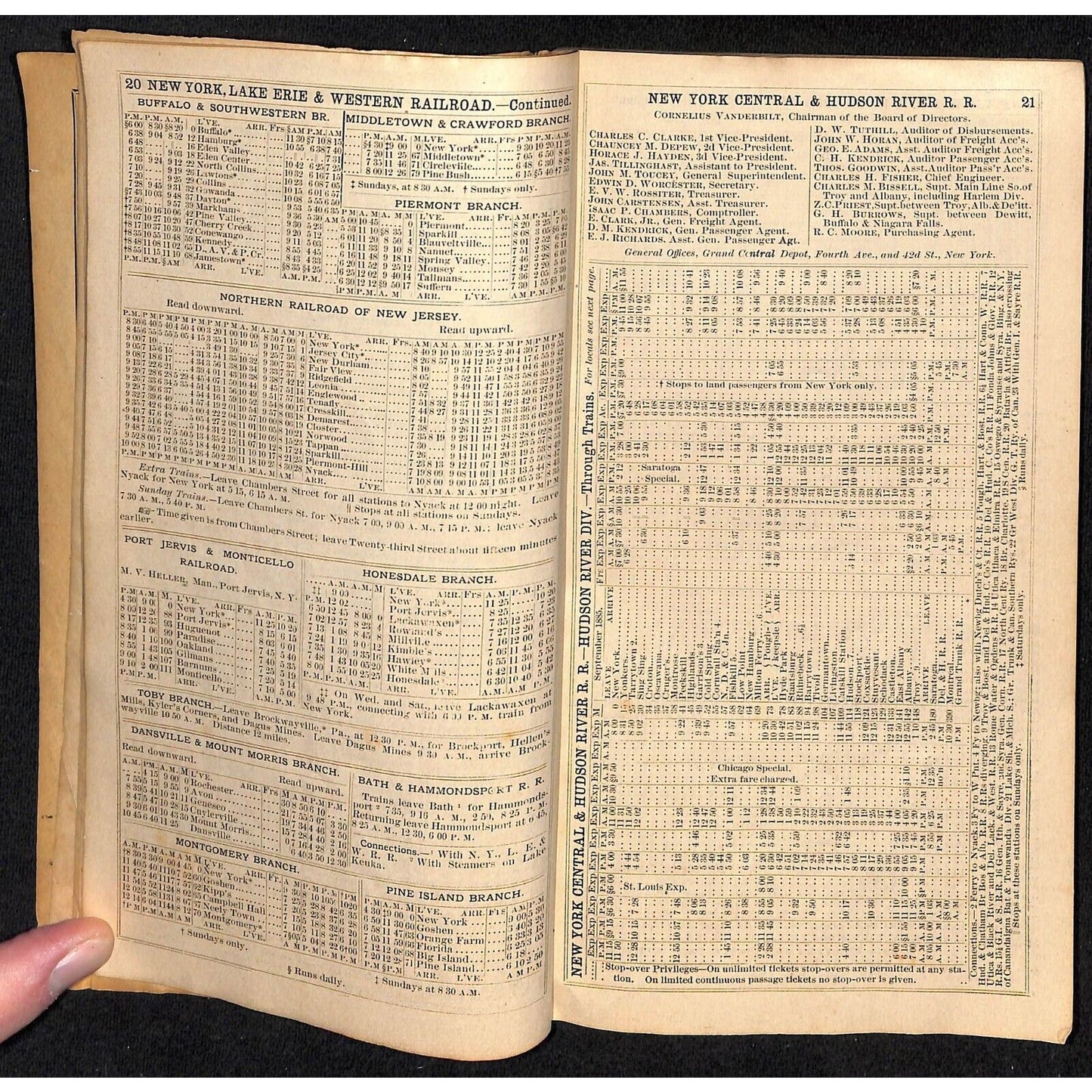 1885 Commercial Travelers Railroad Guide & Hotel Directory NY & NE States 112pp