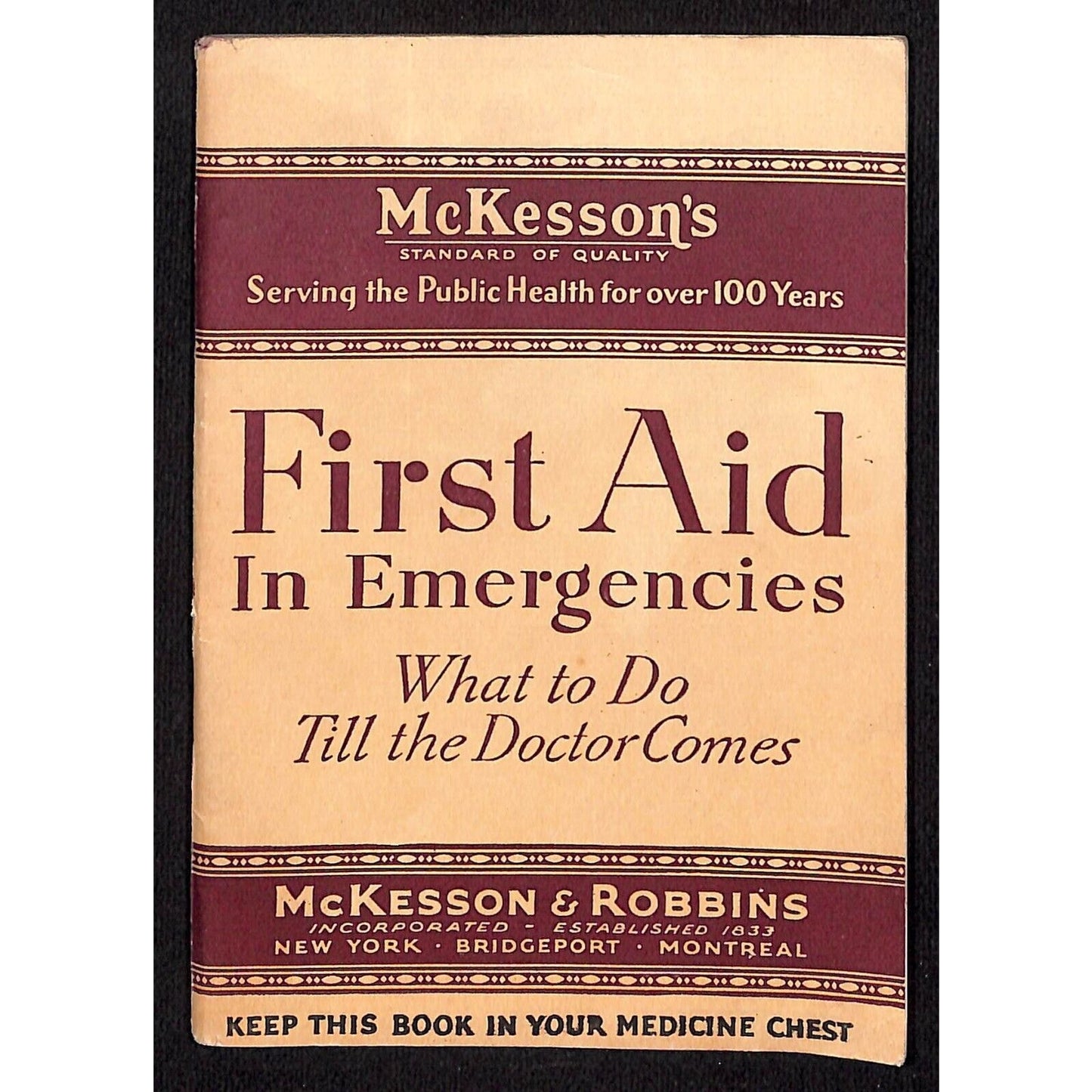 1930 McKesson's "First Aid in Emergencies" Booklet 79pp VGC