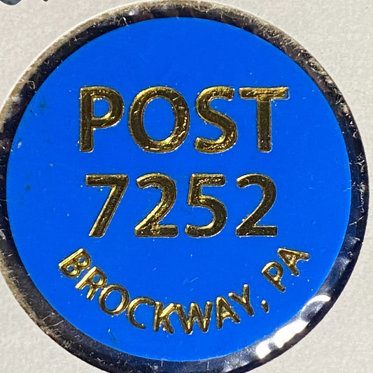 Brockway, PA VFW Post 7252 Plastic Drink Token G/F One Bottle Beer