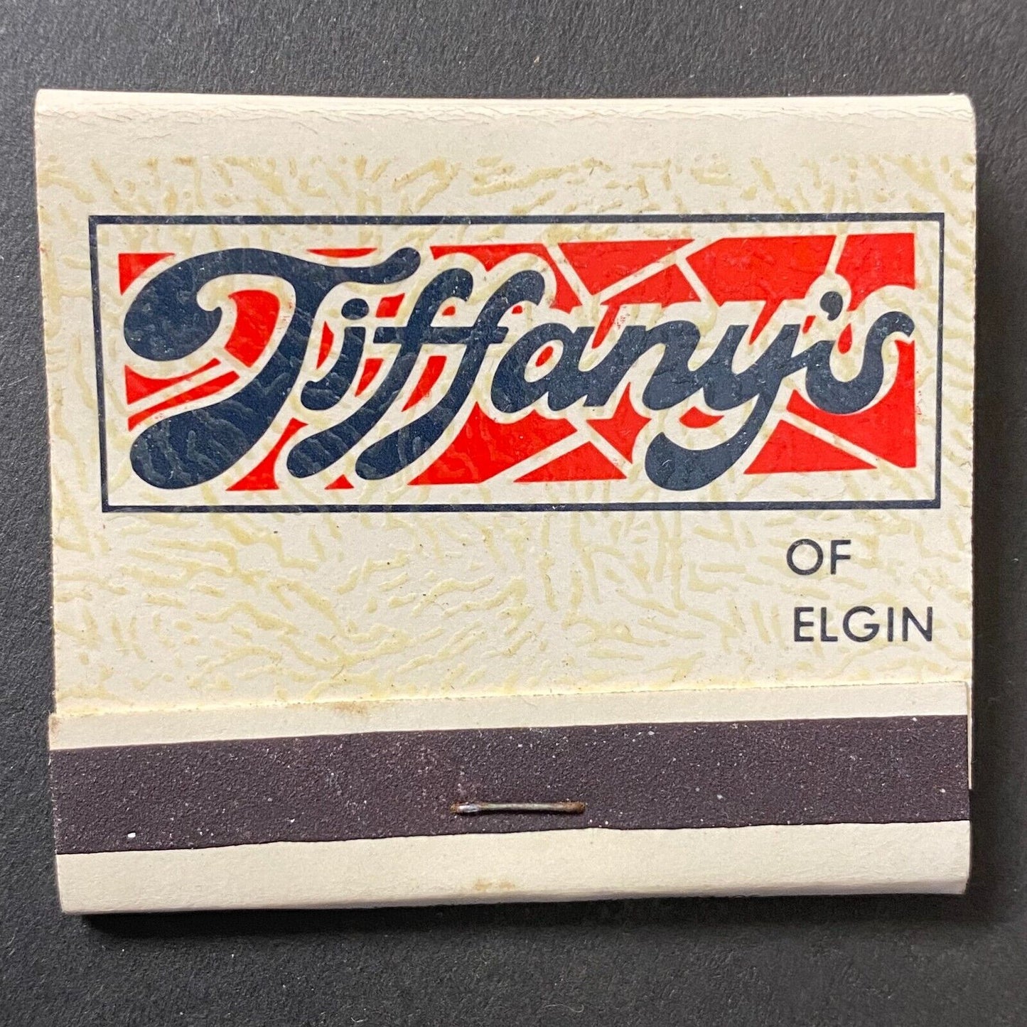 "Tiffany's of Elgin" Restaurant & Lounge Full Matchbook c1960's-74 Scarce VGC
