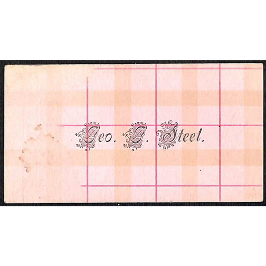 "Geo. G. Steel" Victorian Calling Greeting Card w/ Patterned Background