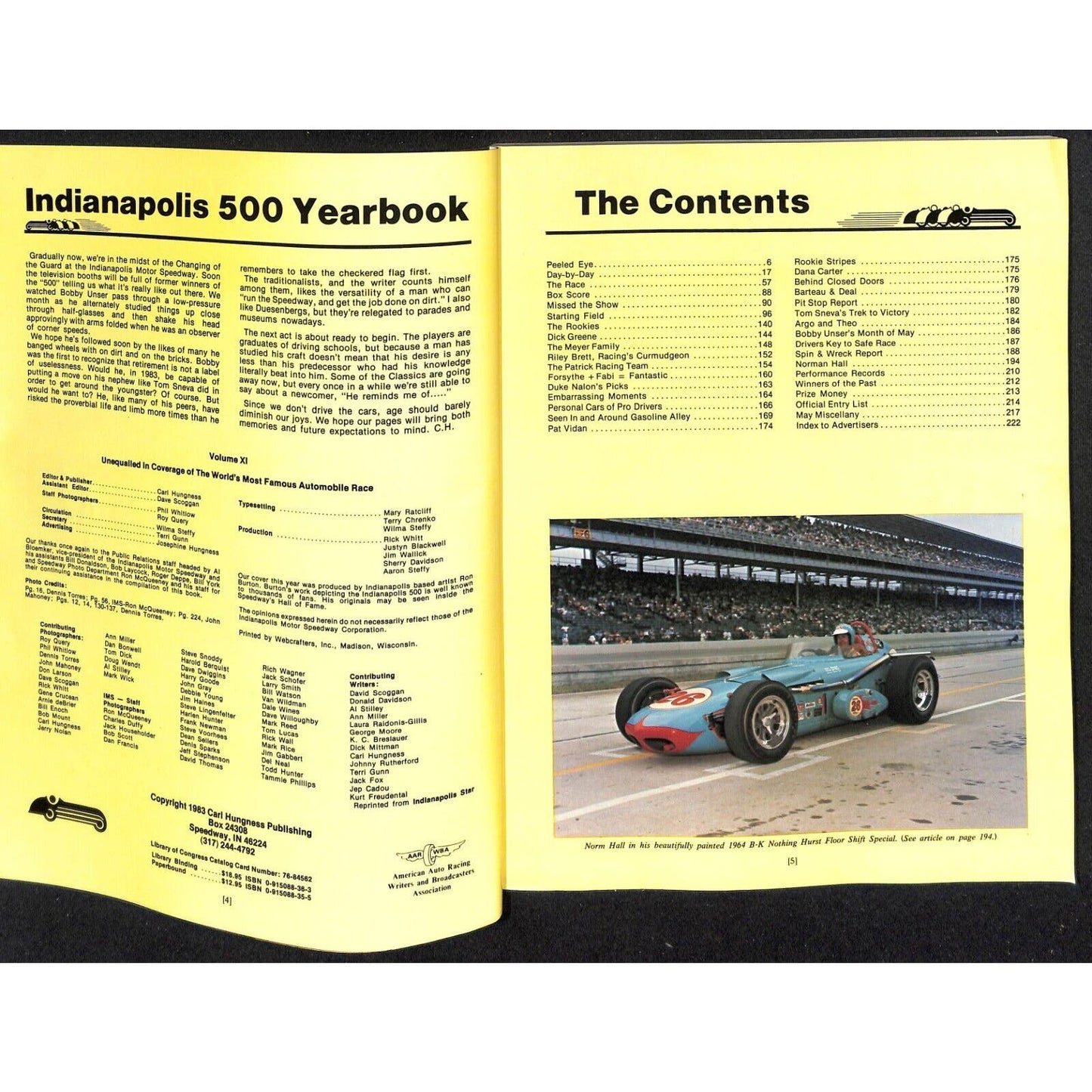 1983 Hungness Indianapolis 500 Yearbook VGC 222pp 1lb 6oz