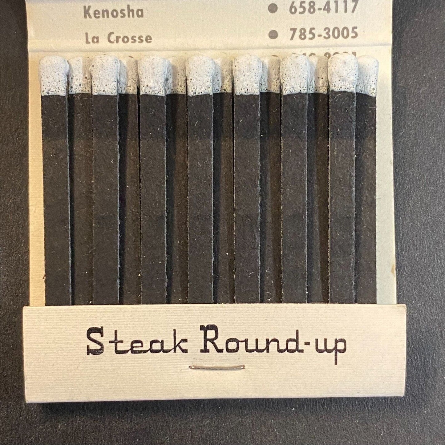 Nino's Steak Round-Up Restaurants Wisconsin c1974-80's Full Matchbook VGC