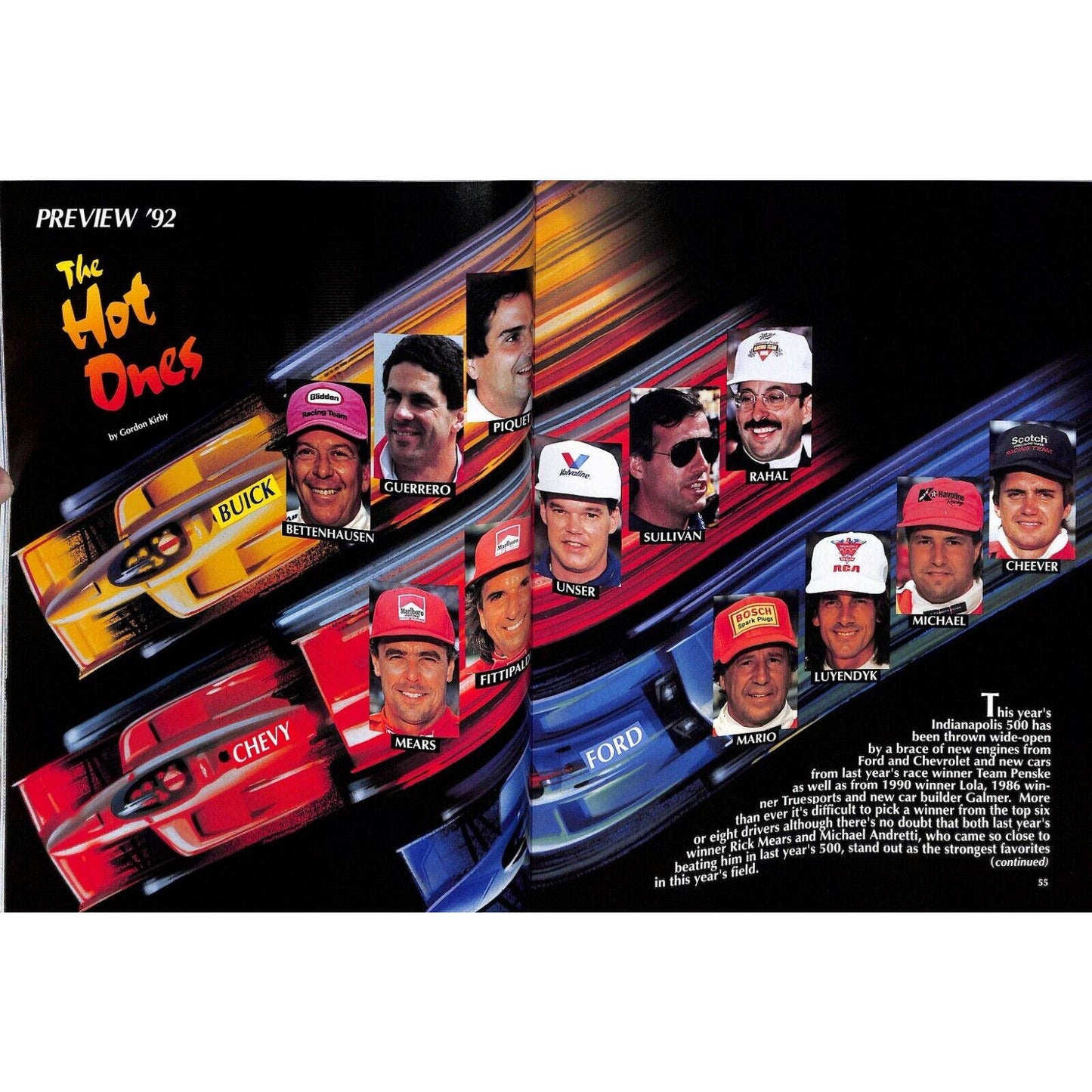 1992 Indianapolis 500 Program Racing VGC 207pp 1lb 2oz