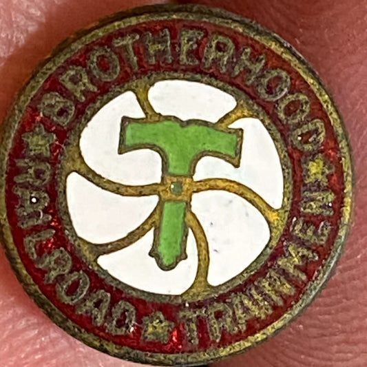 Brotherhood of Railroad Trainmen Color Enameled Lapel Pin 13mm c1935-45