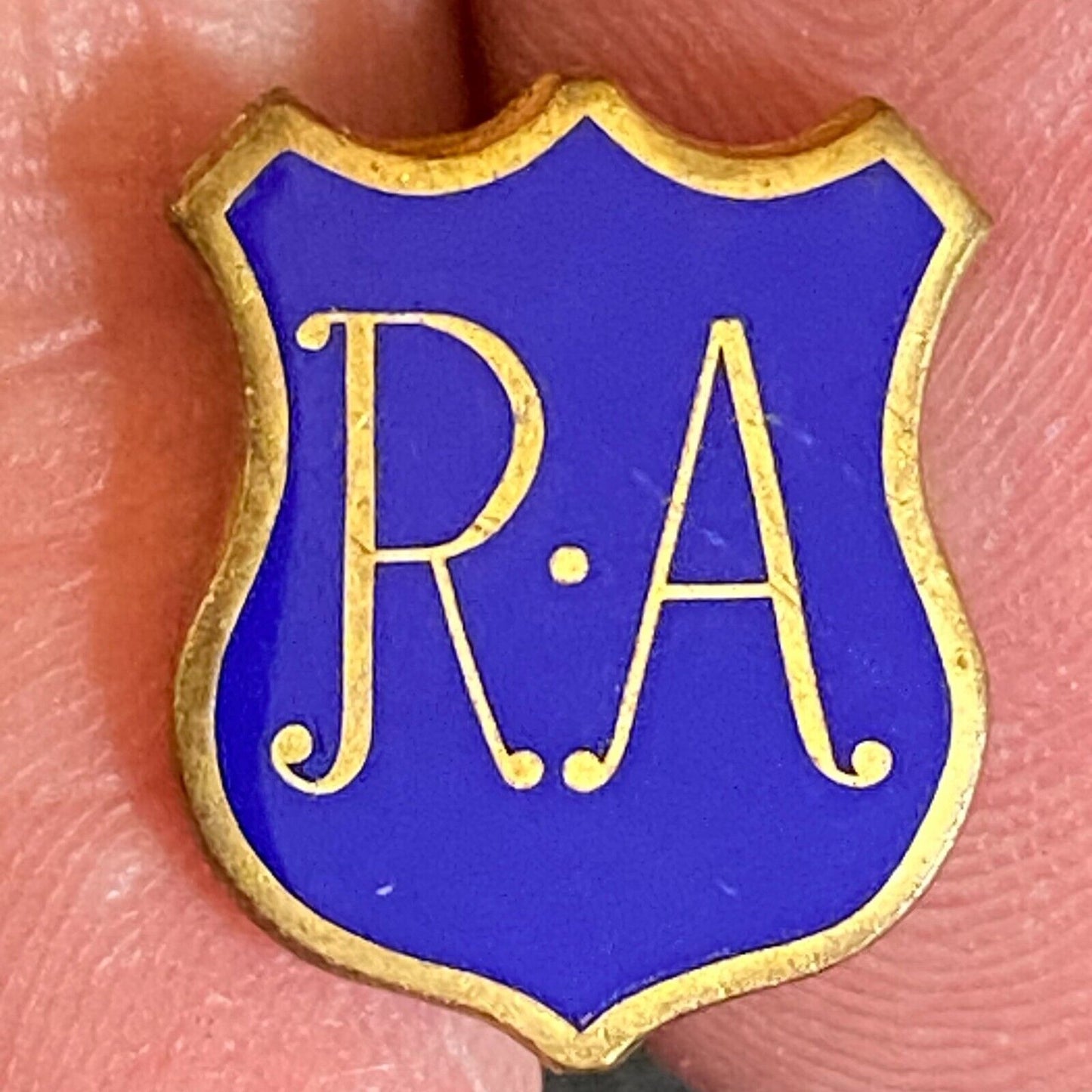 R.A. Badge Shape Color Enameled Lapel Pin 14mm - Unknown Origin