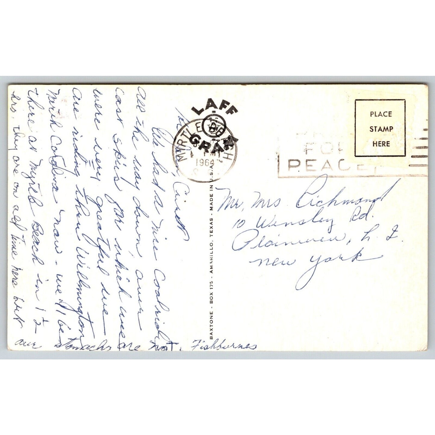 Beach Girlie Humor Postcard Hampstead, NC Martha Ann Inn PM 1964