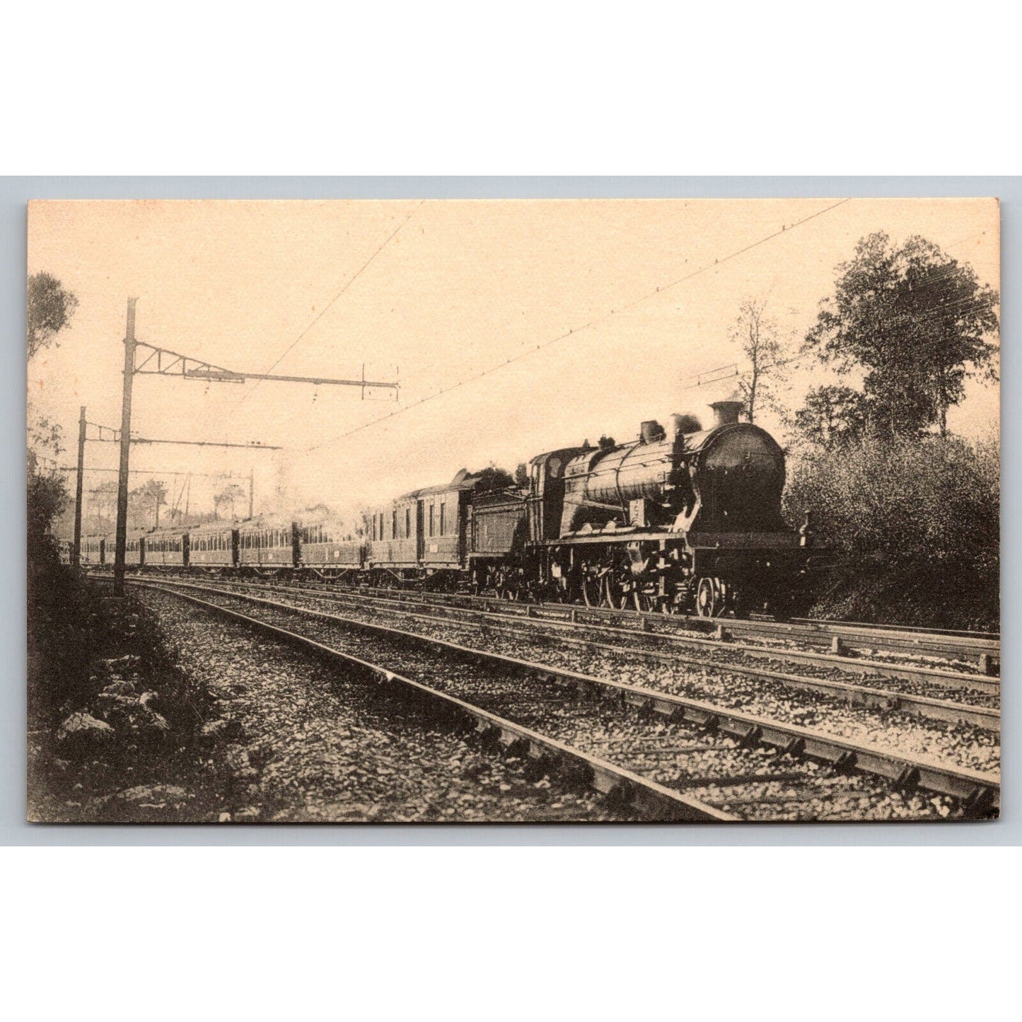 French Railroad RPPC* Postcard Machine Pacific Series 3500 c1900 H.M.P.