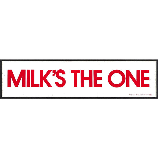 "Milk's The One" ADA American Dairy Assn. c1970's Farming Bumper Sticker