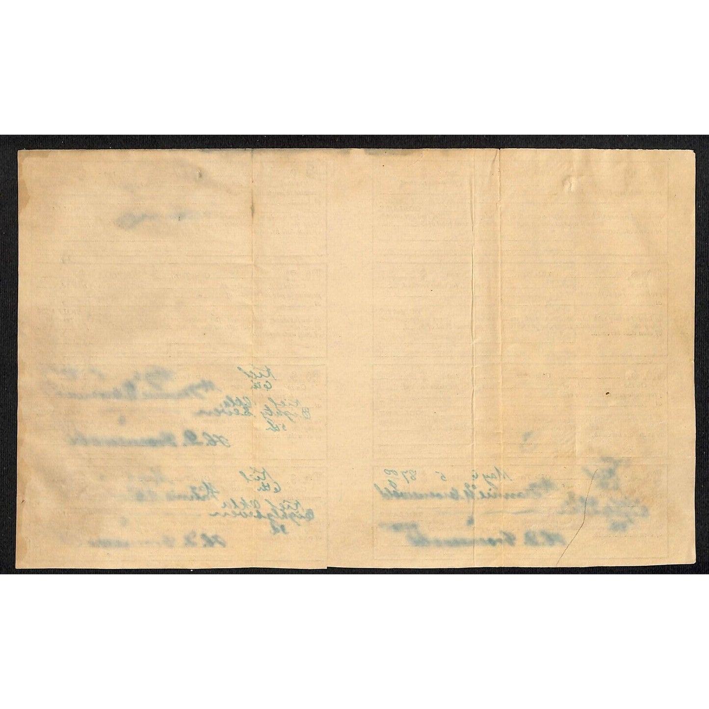1905 Sheet of Numbered Small Oklahoma Territory Promissory Notes 6.5" x 10.5"