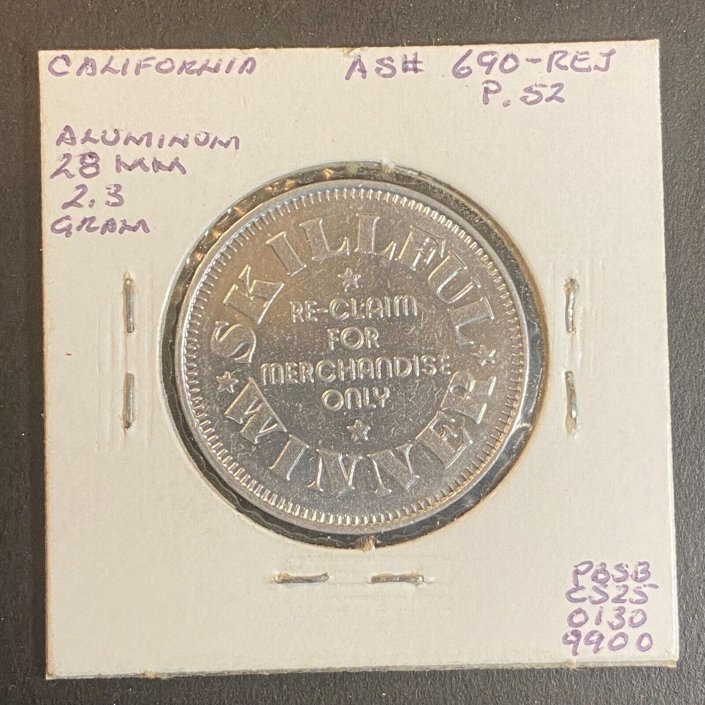 Redondo Fun Factory Skillful Winner Arcade Token Alum. 28mm Clown Strong Strike
