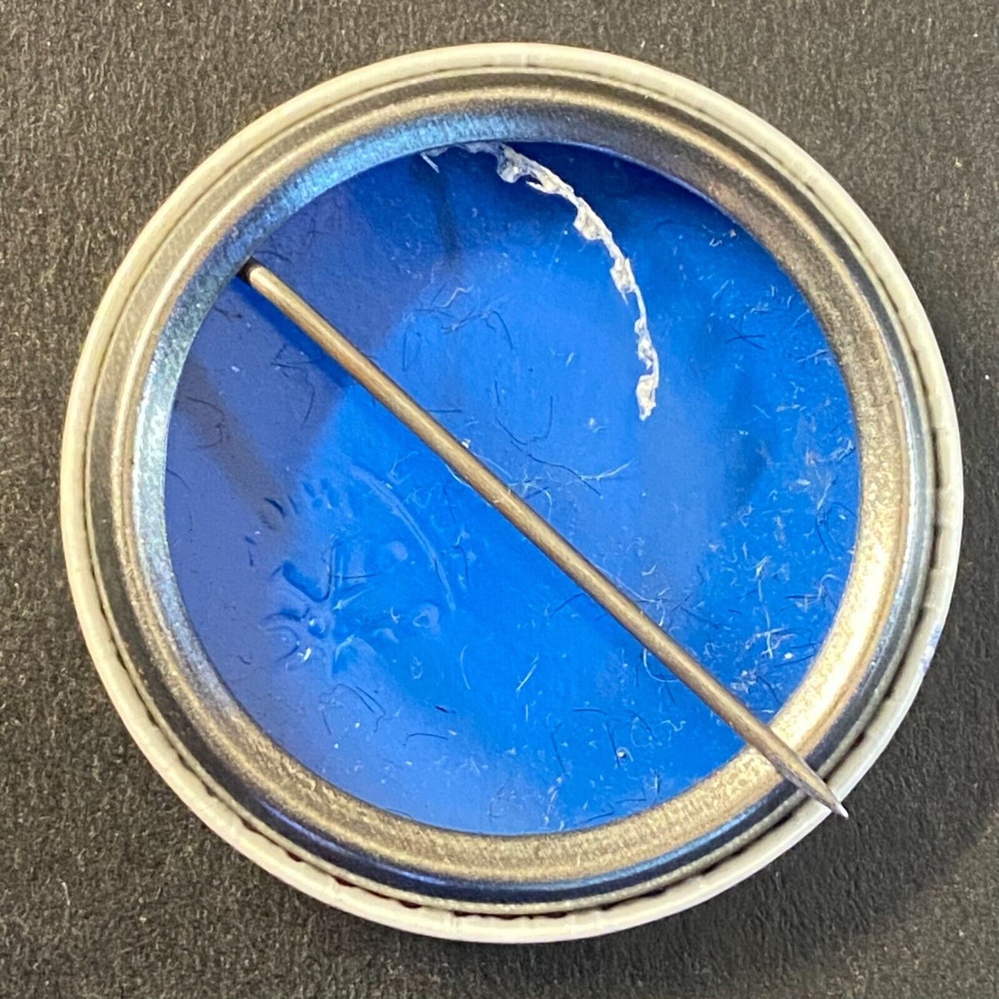 "The Flag I Love" Patriotic Steel Pinback 1 1/8" c1940's-60's VGC
