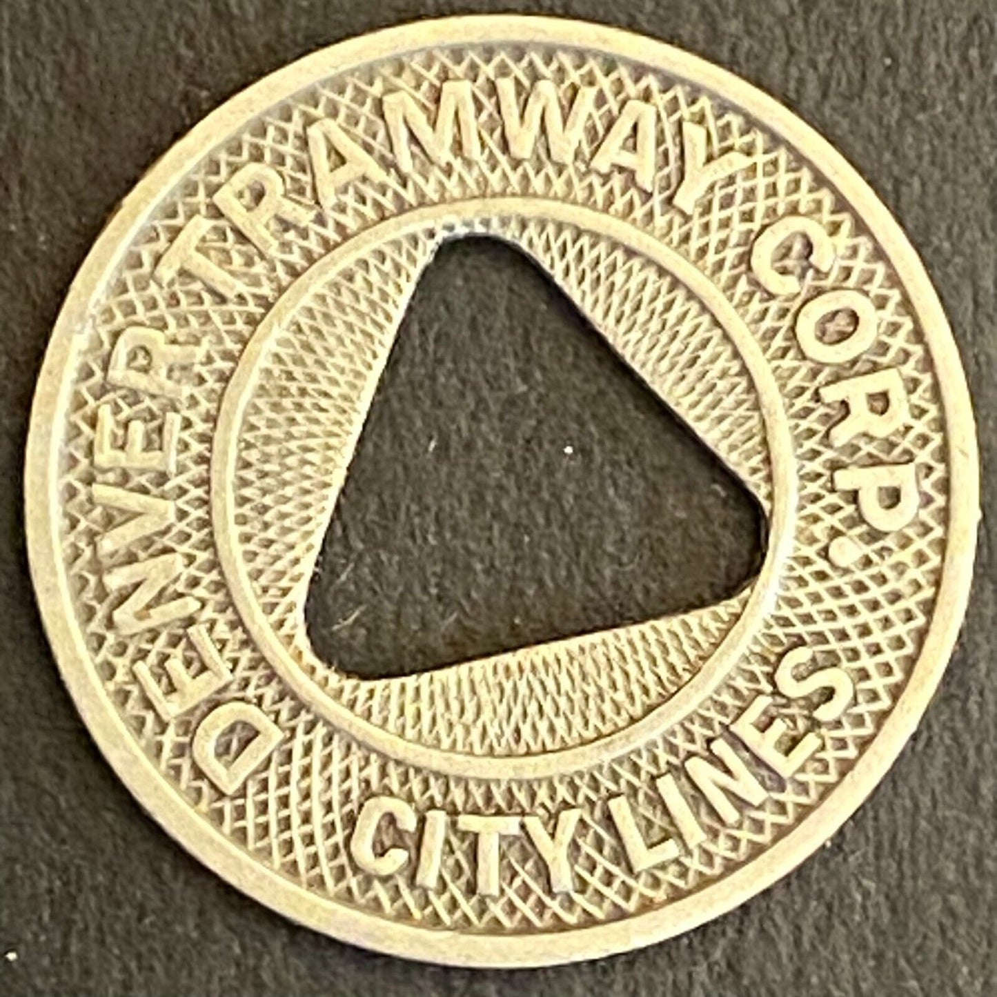 Denver Tramway Corp City Lines G/F One City Fare Transit Token 16mm (#6)
