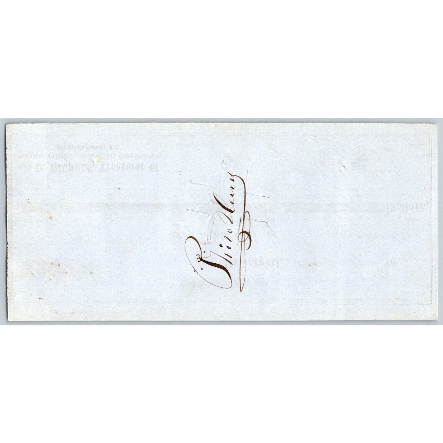 Naugatuck Railroad Co. Bridgeport Connecticut 1849 Check #111 Philo Hurd Signed