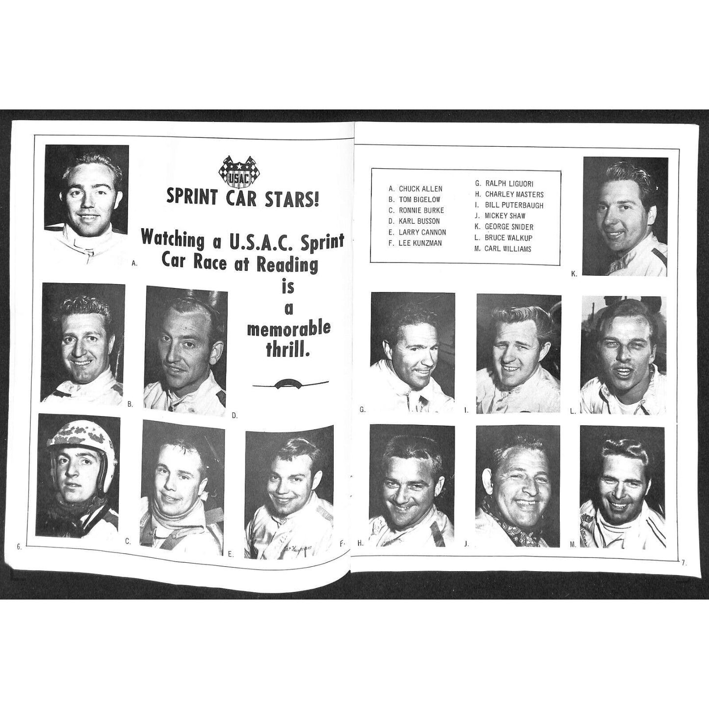 Reading Fairgrounds 1969 USAC Auto Races Program Sprint Car 12pp* Scarce
