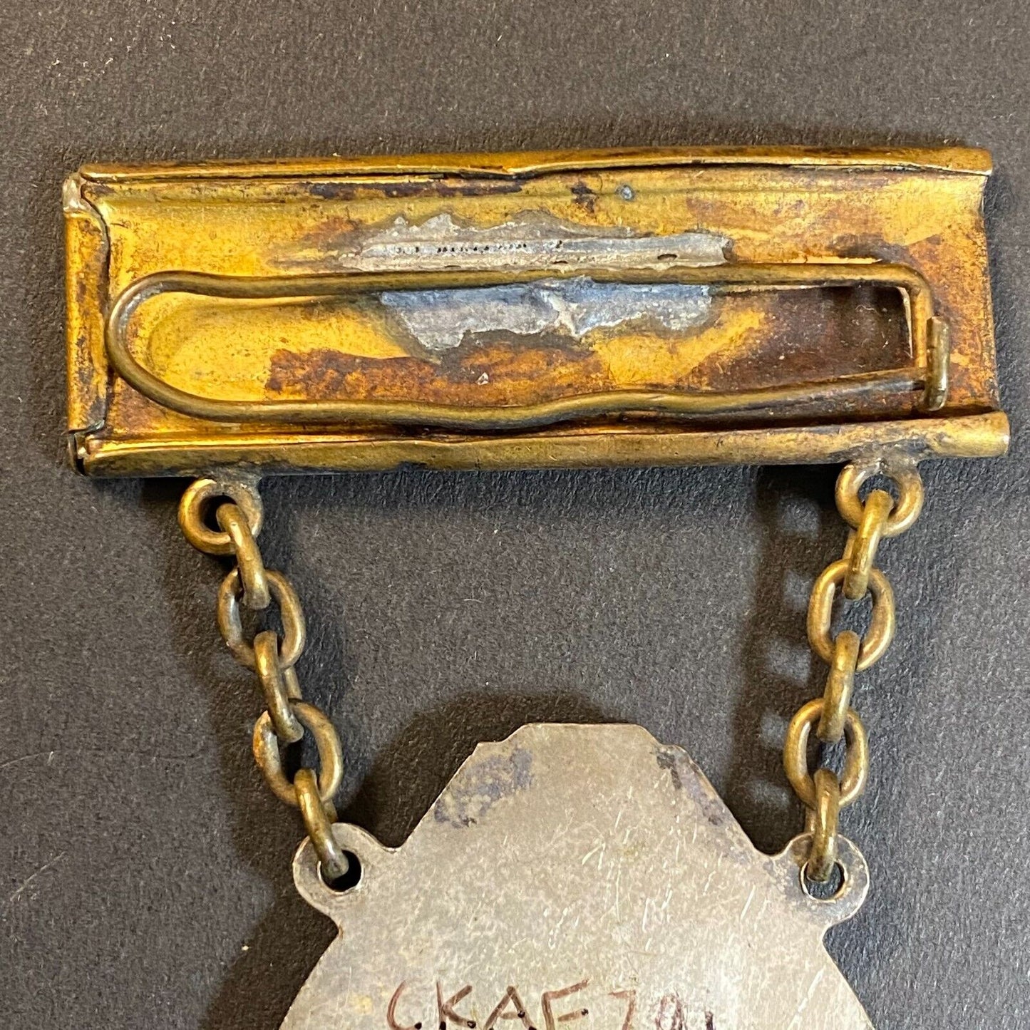 Florida Retail Jewelers Ass'n Medal Pinback Pin c1930's-40's 33mm / Robbins Co.