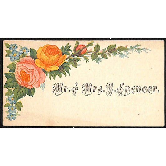 "Mr. & Mrs. R. Spencer" Victorian Calling Greeting Card - Floral