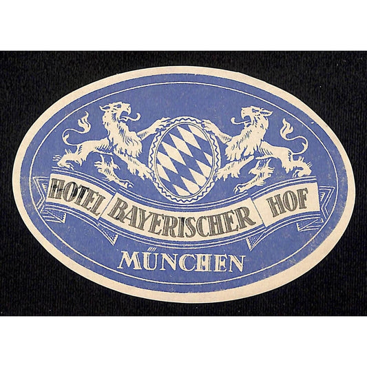 Hotel Bayerischer HOF Munchen Original Luggage Label NOS VGC (#4)