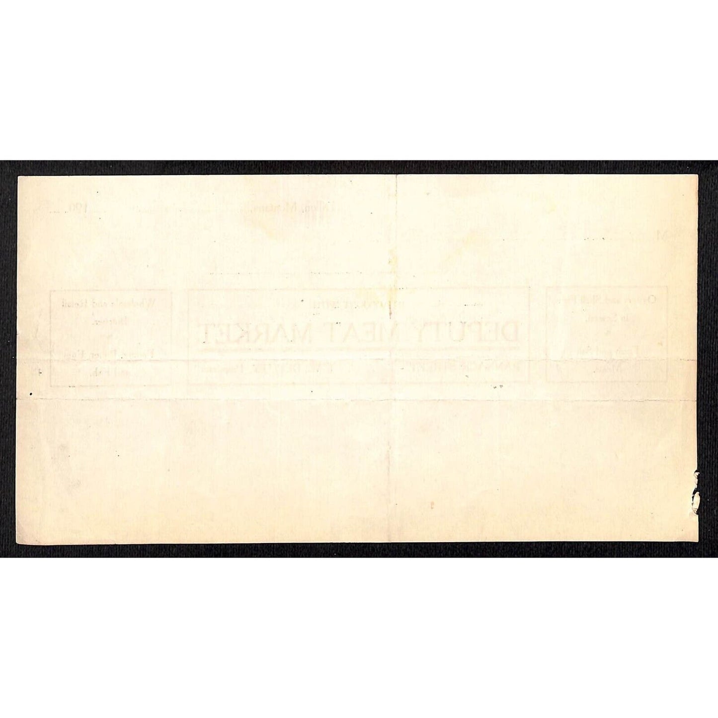 Dillon, MT Deputy Meat Market 1906 Oysters Shell Fish Billhead G.T. Paul*