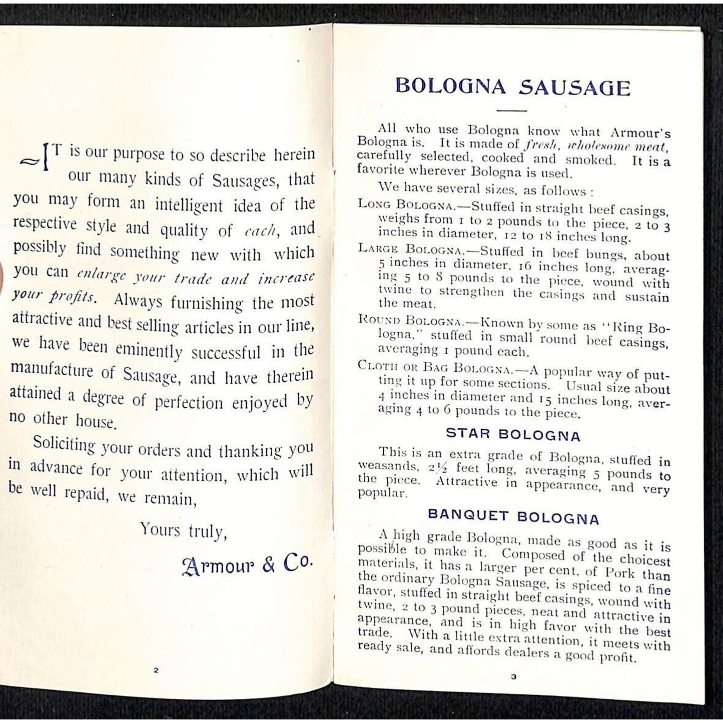 Armour & Company Chicago "Something for Everybody" Product 11pp Booklet c1890's