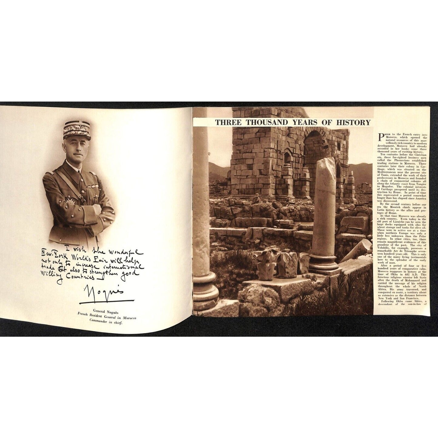 "What You Must Know About Morocco.." c1939 "NY World's Fair*" Brochure 20pp VGC