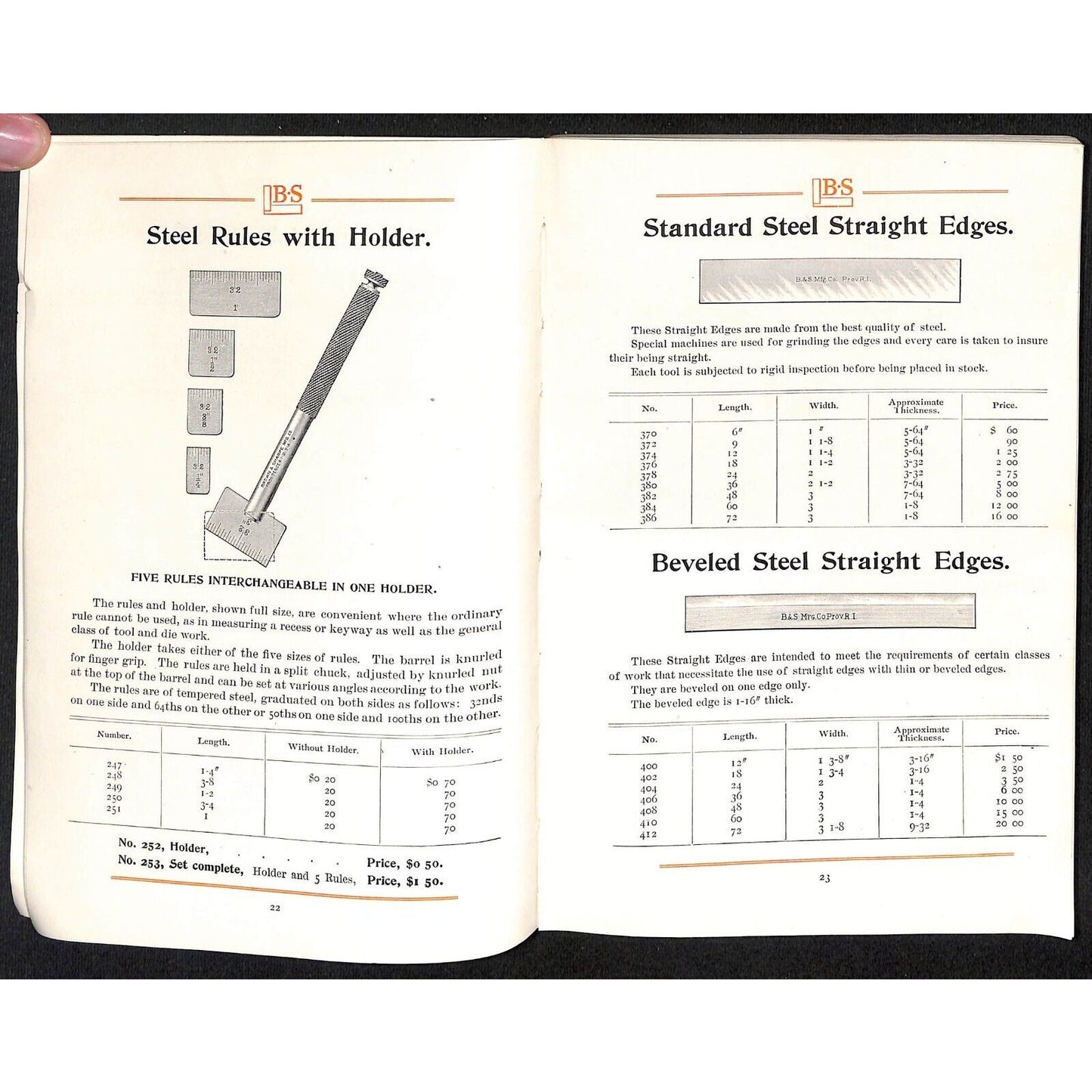 Brown & Sharpe Catalog 109 Mechanical Machinists Tools 183pp w/ Prices c1907 VGC