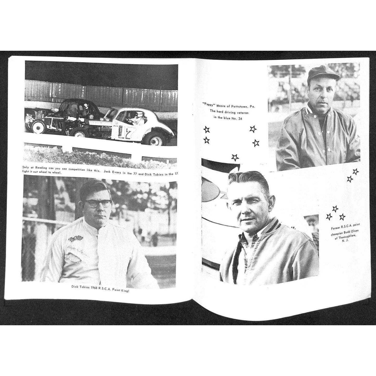 Reading Fairgrounds 1968 RSCA Auto Races Program Stock Car Columbus Day 12pp*