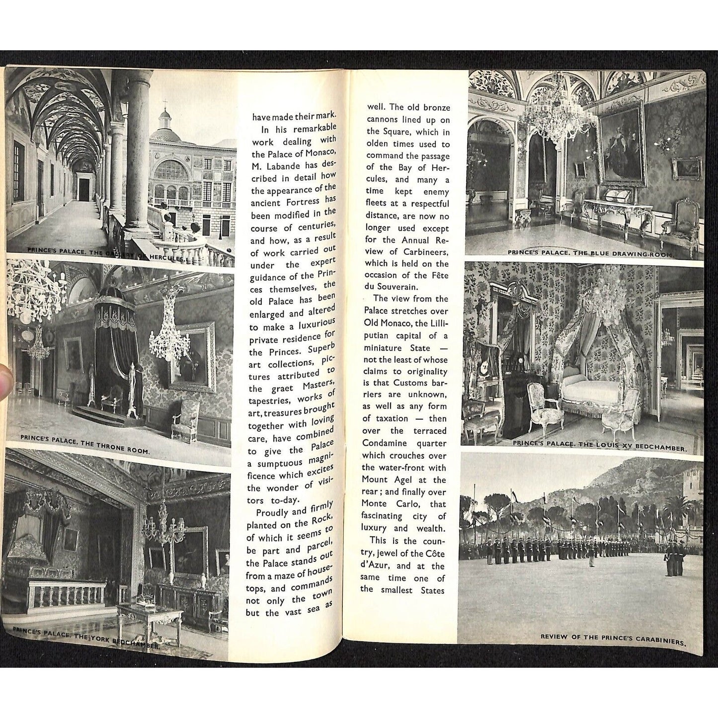 c1930's "Principauté de Monaco" Travel Brochure 32pp + Fold-Out Centerfold Pages
