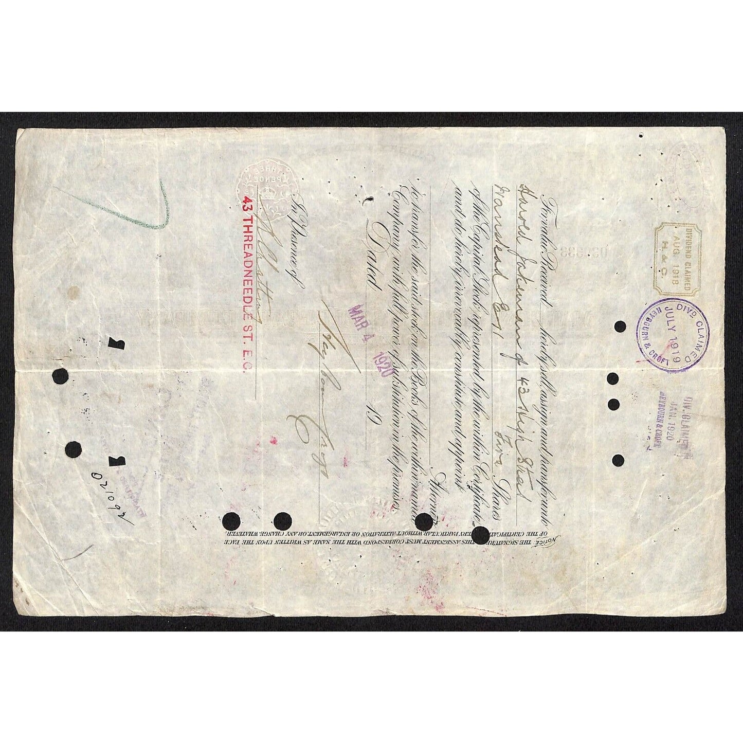 Marconi Wireless Telegraph 1913 Stock Certificate "Heybourn & Croft"