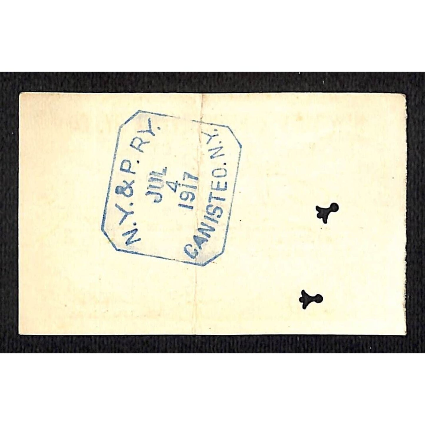 New York & Pennsylvania Railroad RY July 4 1917 Greenwood Ticket #5219