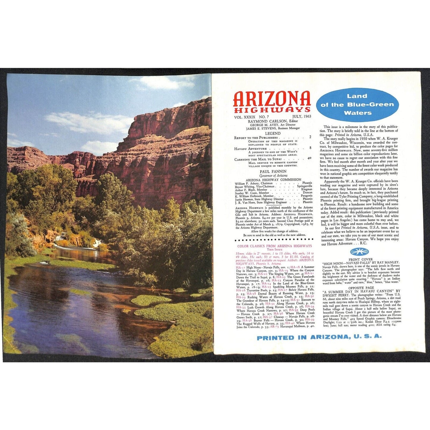 Arizona Highways Magazine July 1963 Havasu Adventure 48pp VGC