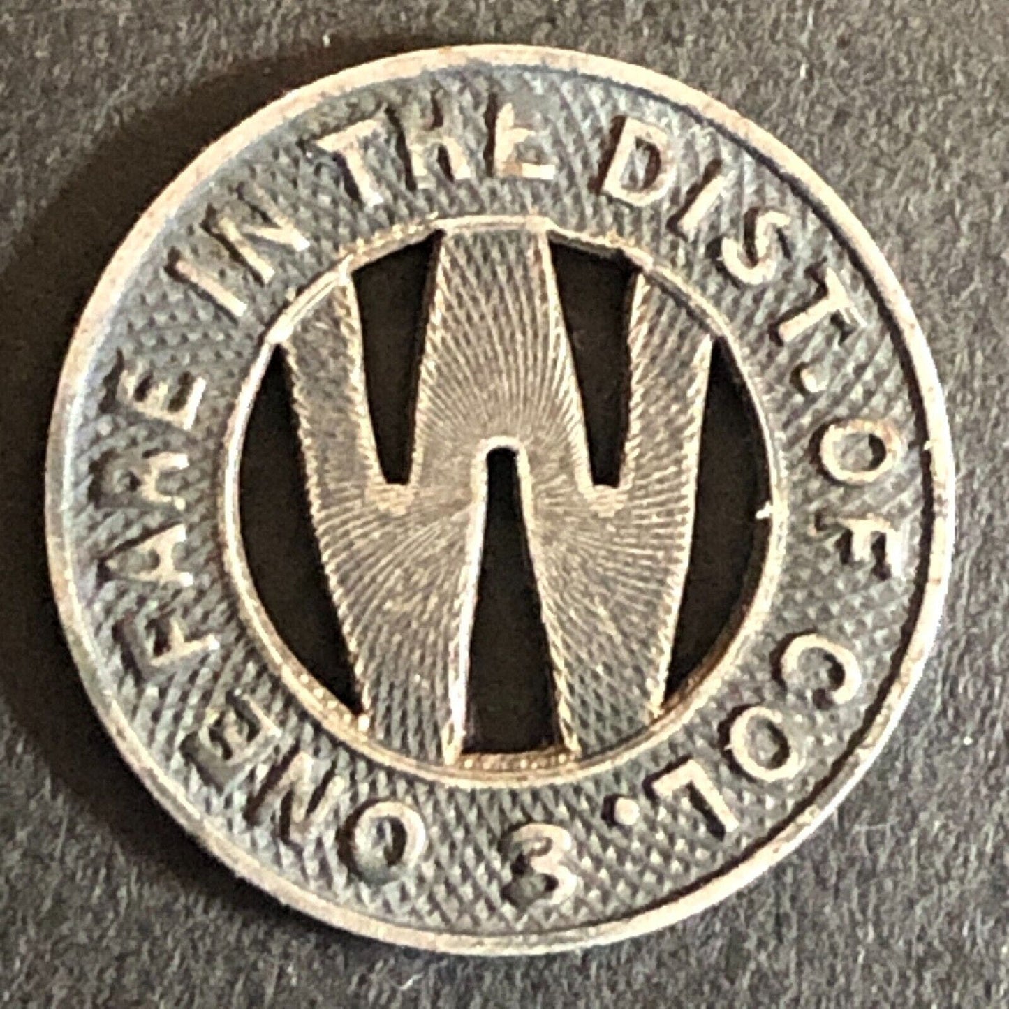 Capital Transit Co. G/F One Fare in the Dist. of Col. Transit Token - 16mm
