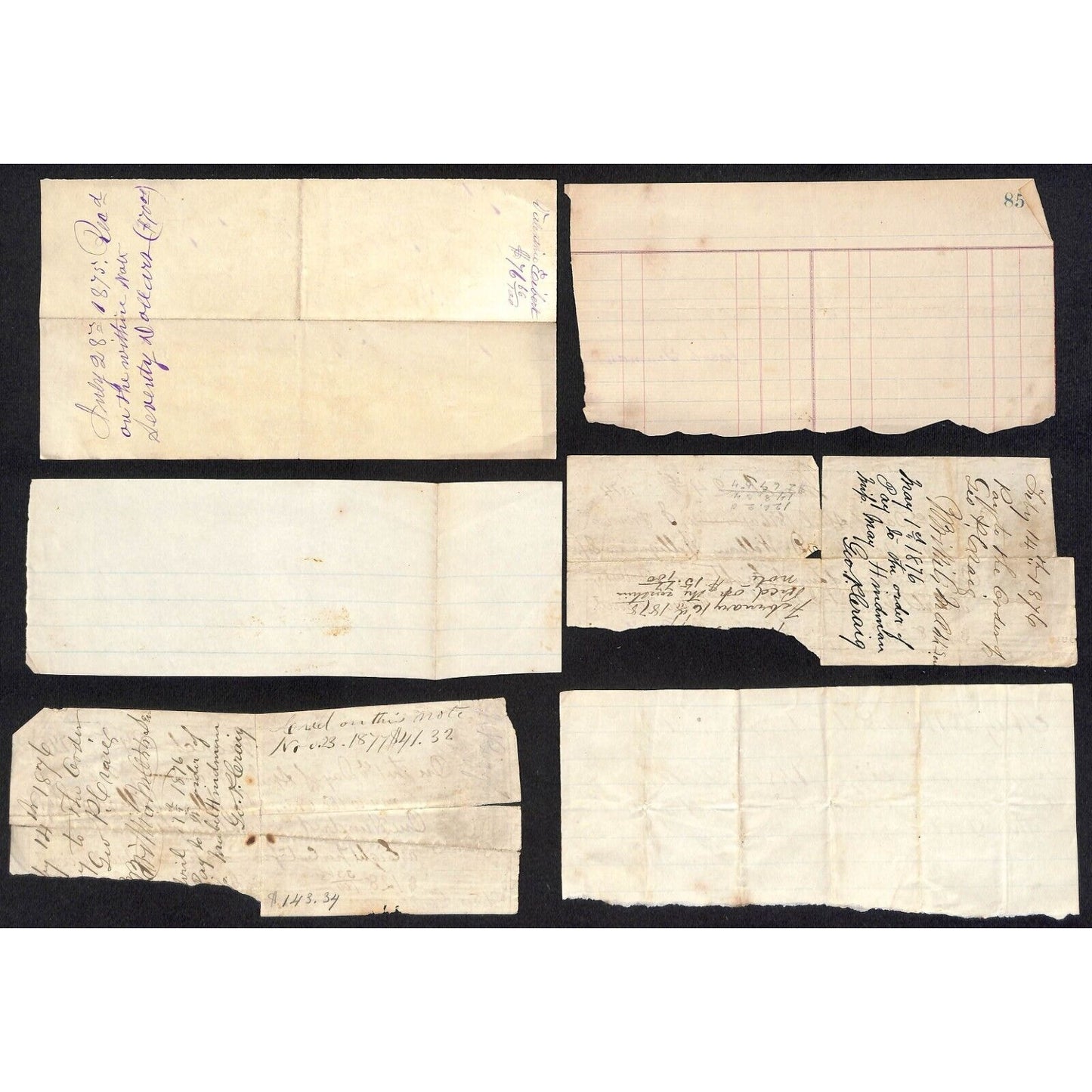 Group of 8 1870's Receipts - Likely Sandusky or New Philadelphia, OH*
