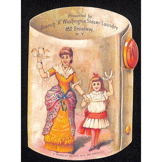 Branch "A" Washington Steam Laundry 852 Broadway NYC Victorian Trade Card Scarce