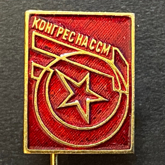 Nassm Congress ? Russian Vintage Enameled Lapel Stick Hat Pin