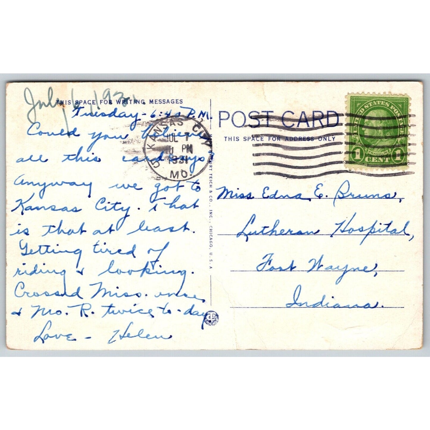 Funny Golf Themed "Busy Person's Correspondence Card" Postcard PM 1931