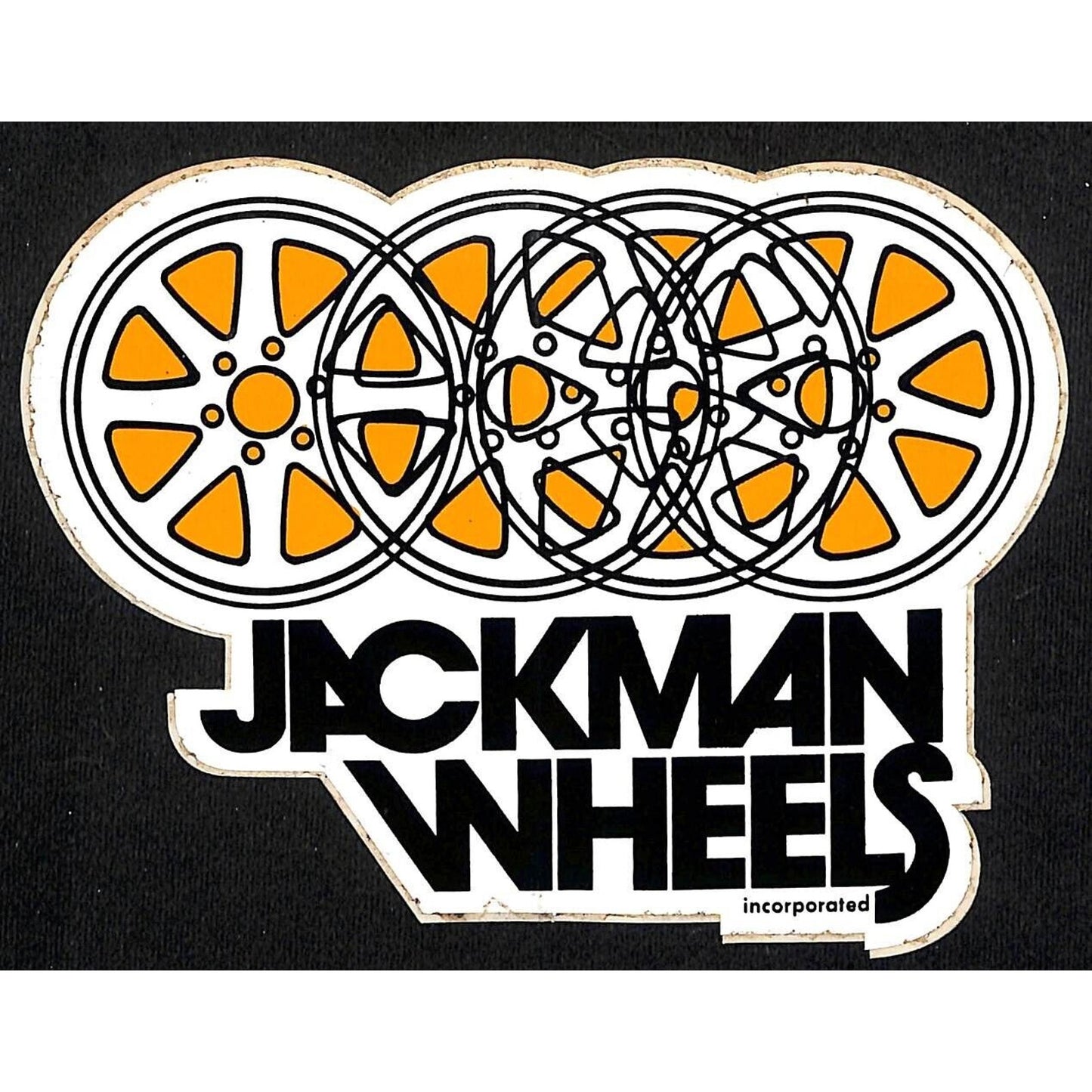 Jackman Wheels Racing Vintage Original Sticker Die Cut 4.25" x 6" c1980's Scarce