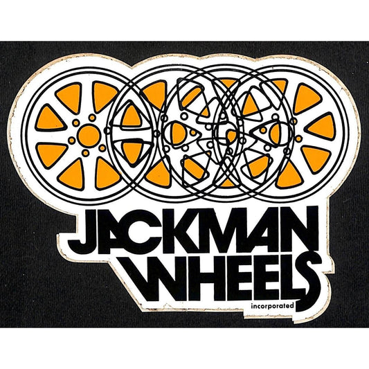 Jackman Wheels Racing Vintage Original Sticker Die Cut 4.25" x 6" c1980's Scarce