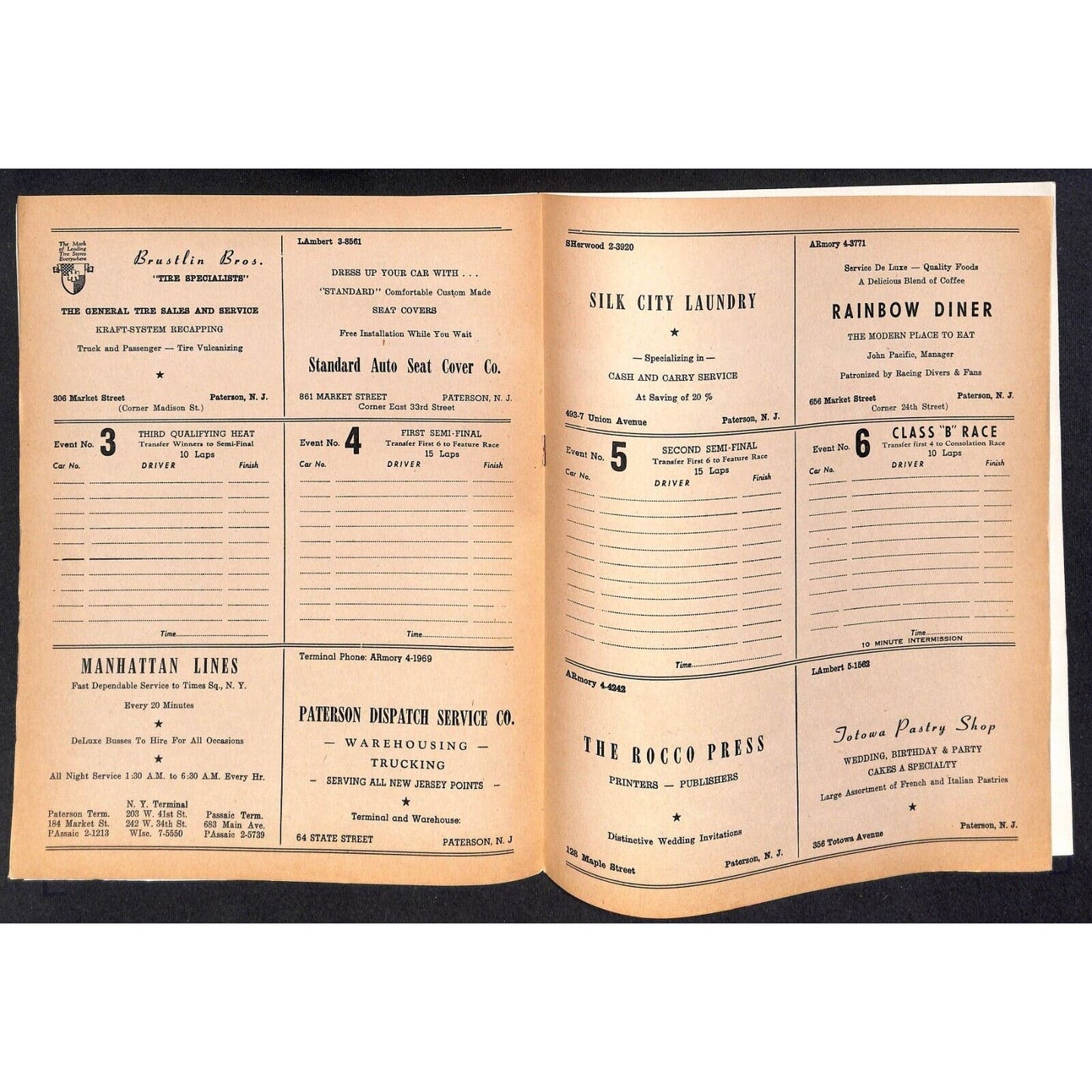 Hinchliffe Stadium Midget Auto Races 8/5 1947 Program Ralph Lund 4pp VGC
