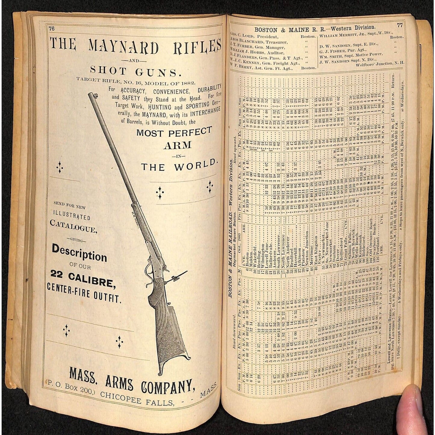 1885 Commercial Travelers Railroad Guide & Hotel Directory NY & NE States 112pp
